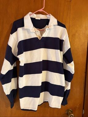 1980’s Striped Rugby Polo Shirt Crossbar XL